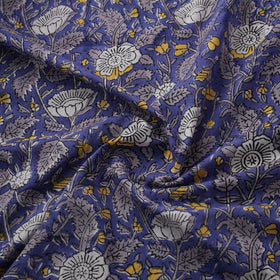 Purple - Sanganeri Hand Block Print Cotton Fabric 10