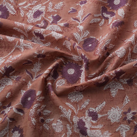 Brown - Sanganeri Hand Block Print Cotton Fabric 07