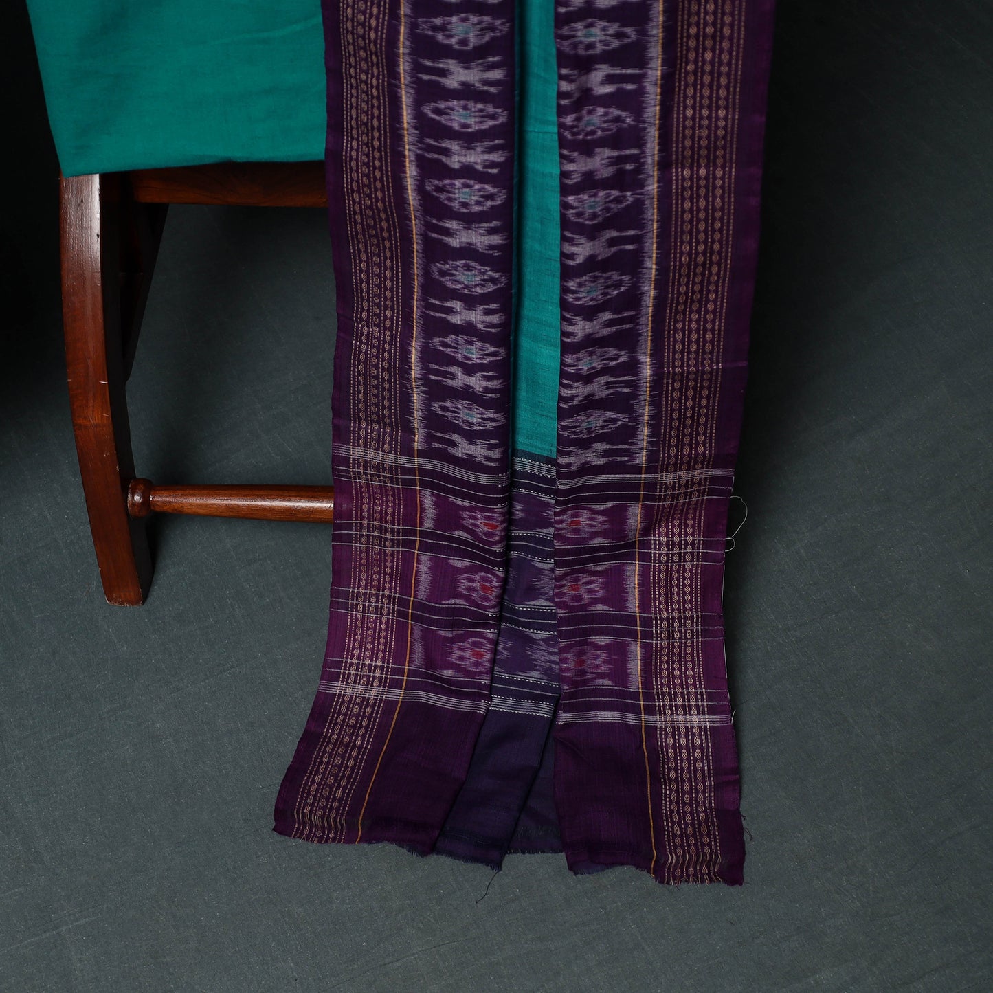 Sambalpuri Ikat Handloom Cotton 3pc Unstitched Dress Material Suit Set 01