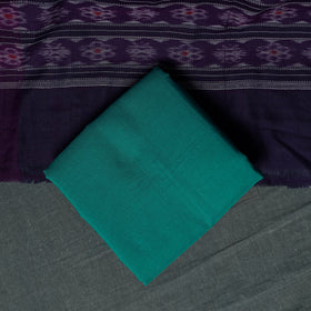 Sambalpuri Ikat Handloom Cotton 3pc Unstitched Dress Material Suit Set 01