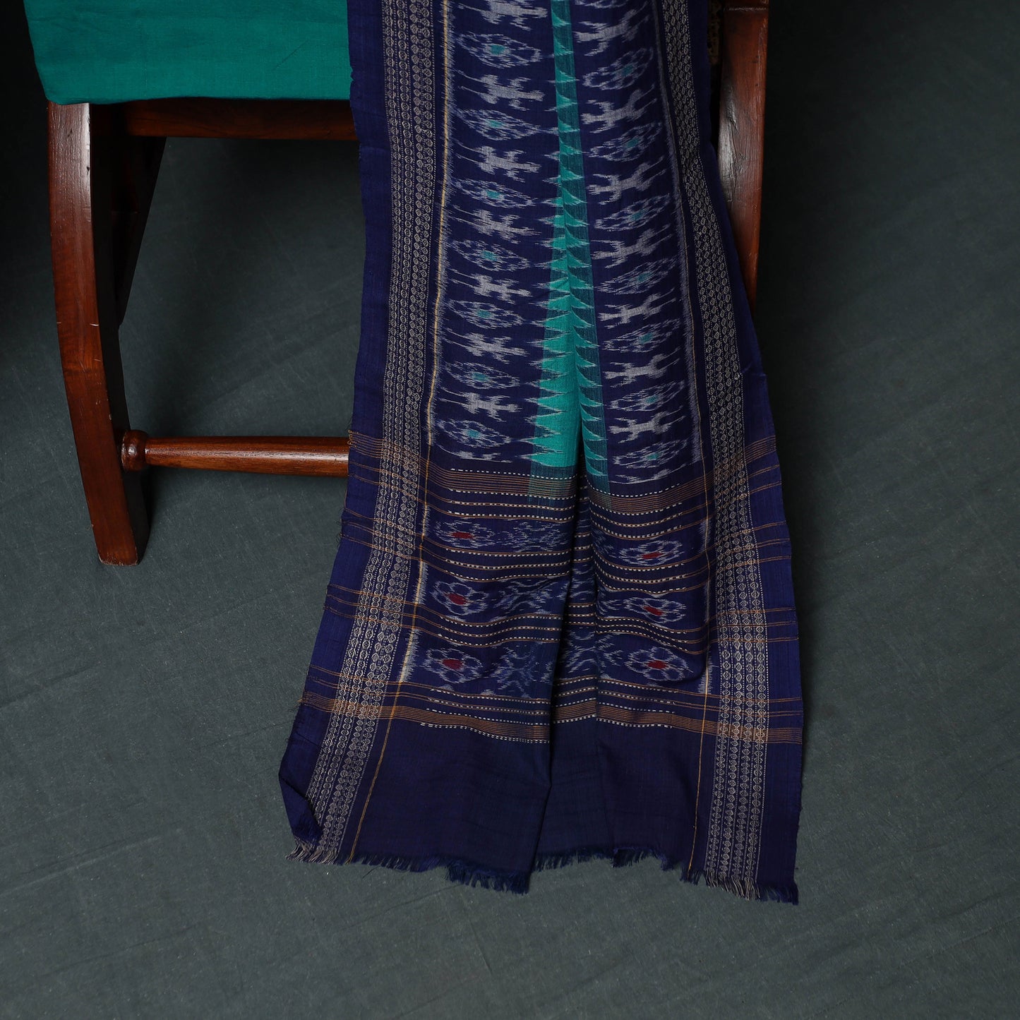 Sambalpuri Ikat Handloom Cotton 3pc Unstitched Dress Material Suit Set 02