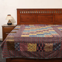 Multicolor - Ajrakh Print Patchwork Single Tagai Kantha Bed Cover 96