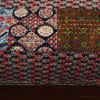 Multicolor - Ajrakh Print Patchwork Single Tagai Kantha Bed Cover 96