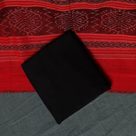 Sambalpuri Ikat Handloom Cotton 3pc Unstitched Dress Material Suit Set 03