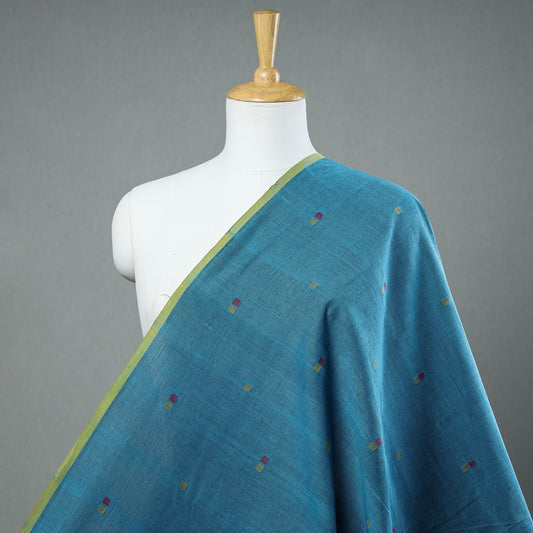 Blue - Srikakulam Jamdani Thread Buti Pure Handloom Cotton Fabric