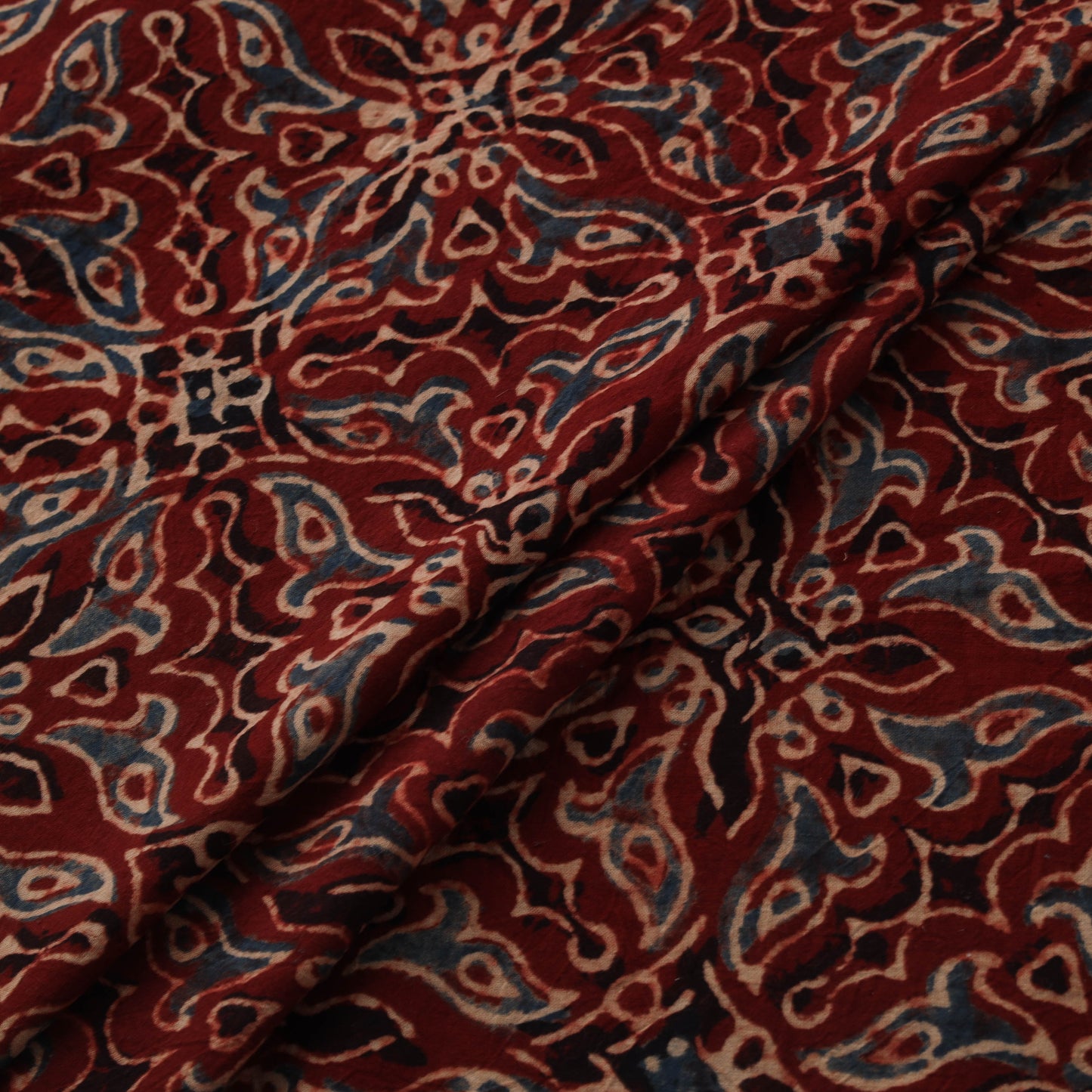 Ajrakh Hand Block Print Natural Dyed Cotton Fabric 22