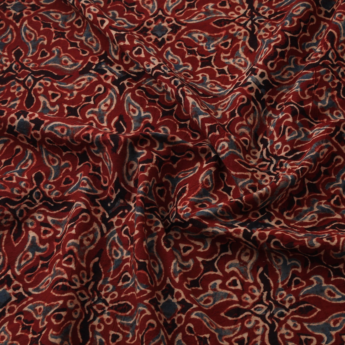 Ajrakh Hand Block Print Natural Dyed Cotton Fabric 22