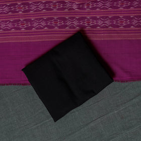 Sambalpuri Ikat Handloom Cotton 3pc Unstitched Dress Material Suit Set 05