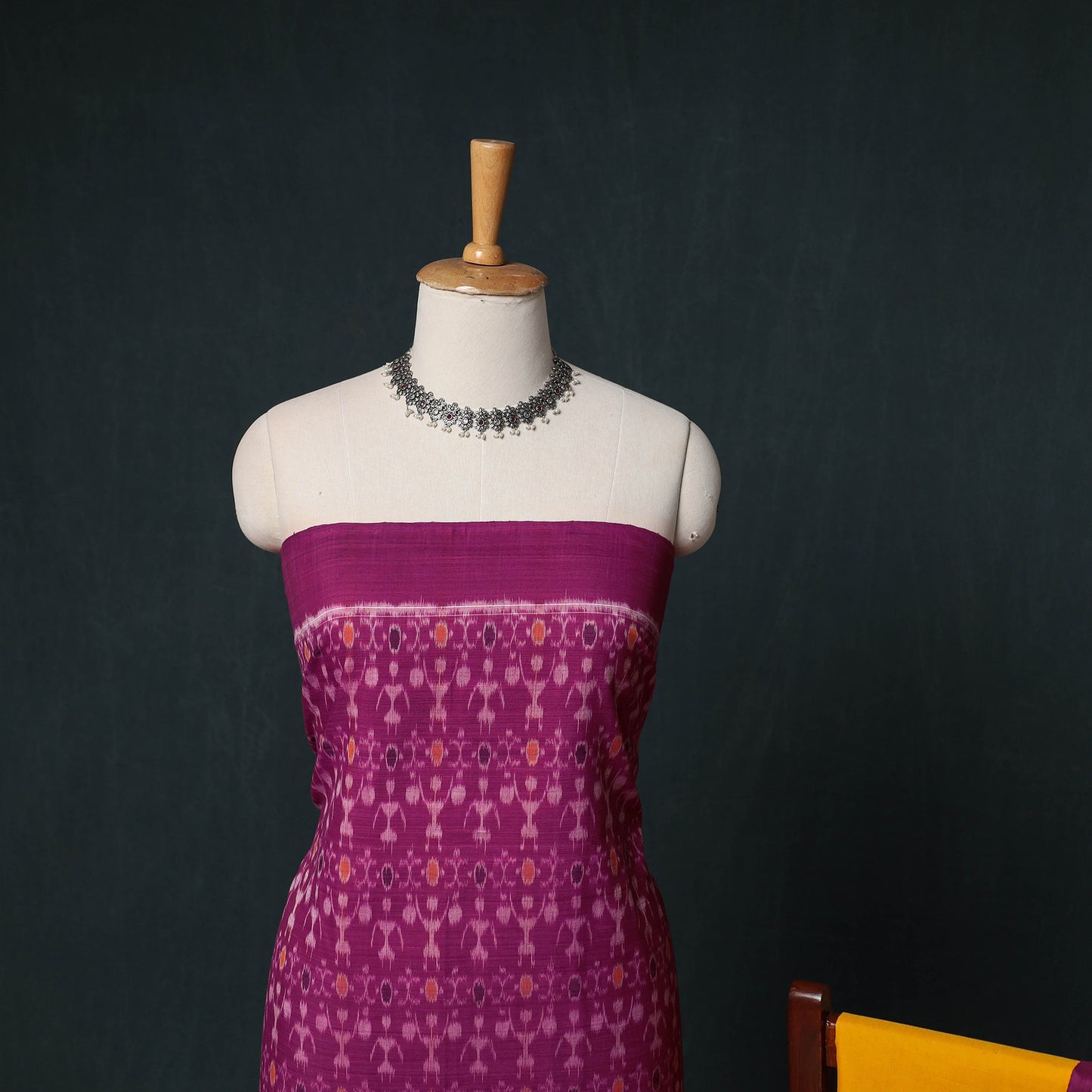 Sambalpuri Ikat Handloom Cotton 3pc Unstitched Dress Material Suit Set 06