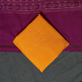 Sambalpuri Ikat Handloom Cotton 3pc Unstitched Dress Material Suit Set 06