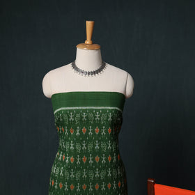Sambalpuri Ikat Handloom Cotton 3pc Unstitched Dress Material Suit Set 07