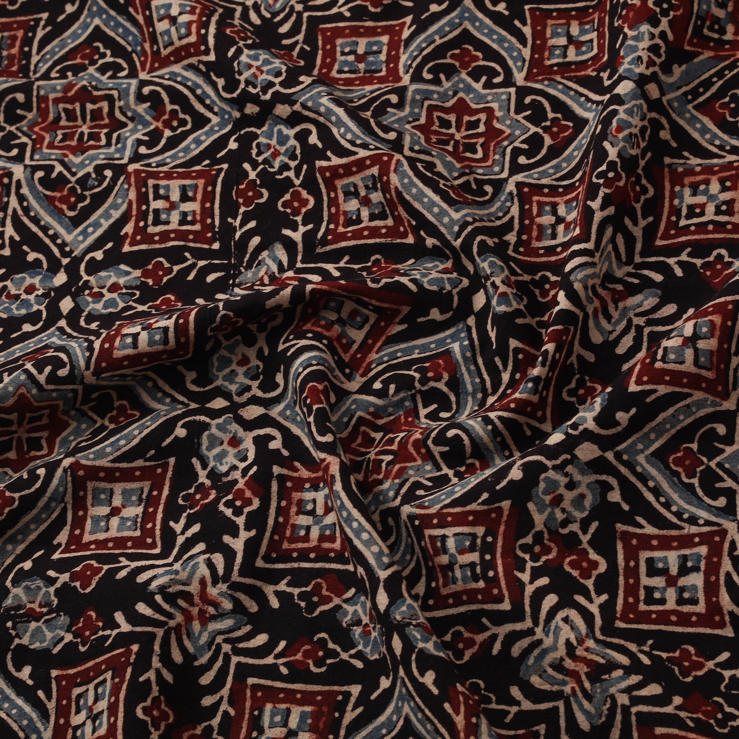 Ajrakh Hand Block Print Natural Dyed Cotton Fabric 28