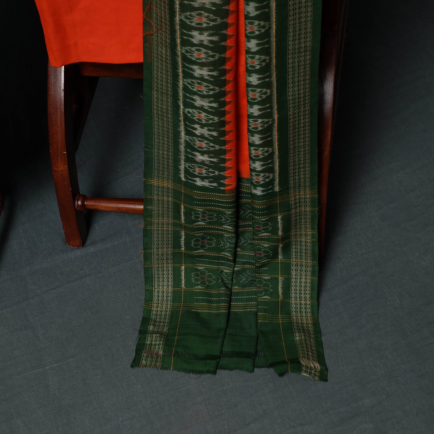 Sambalpuri Ikat Handloom Cotton 3pc Unstitched Dress Material Suit Set 07