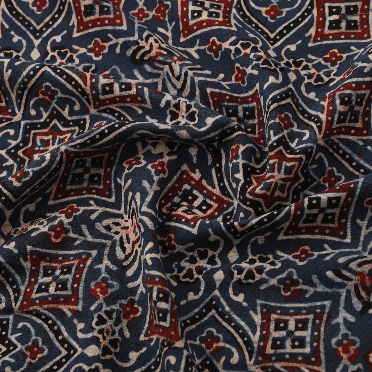 Ajrakh Hand Block Print Natural Dyed Cotton Fabric 29