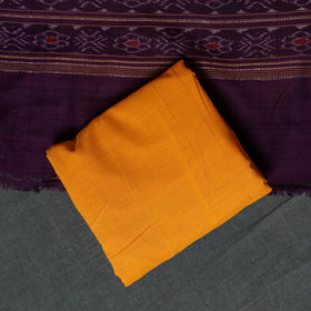 Sambalpuri Ikat Handloom Cotton 3pc Unstitched Dress Material Suit Set 08