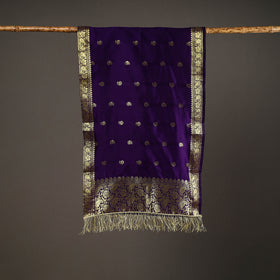 Purple - Brocade Handloom Silk Nakshi Buti Banarasi Stole 27