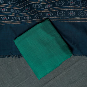 Sambalpuri Ikat Handloom Cotton 3pc Unstitched Dress Material Suit Set 09