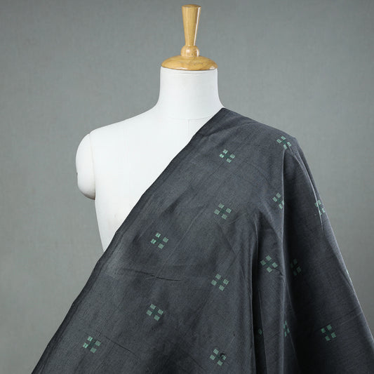 Grey - Srikakulam Jamdani Buti Pure Handloom Cotton Fabric