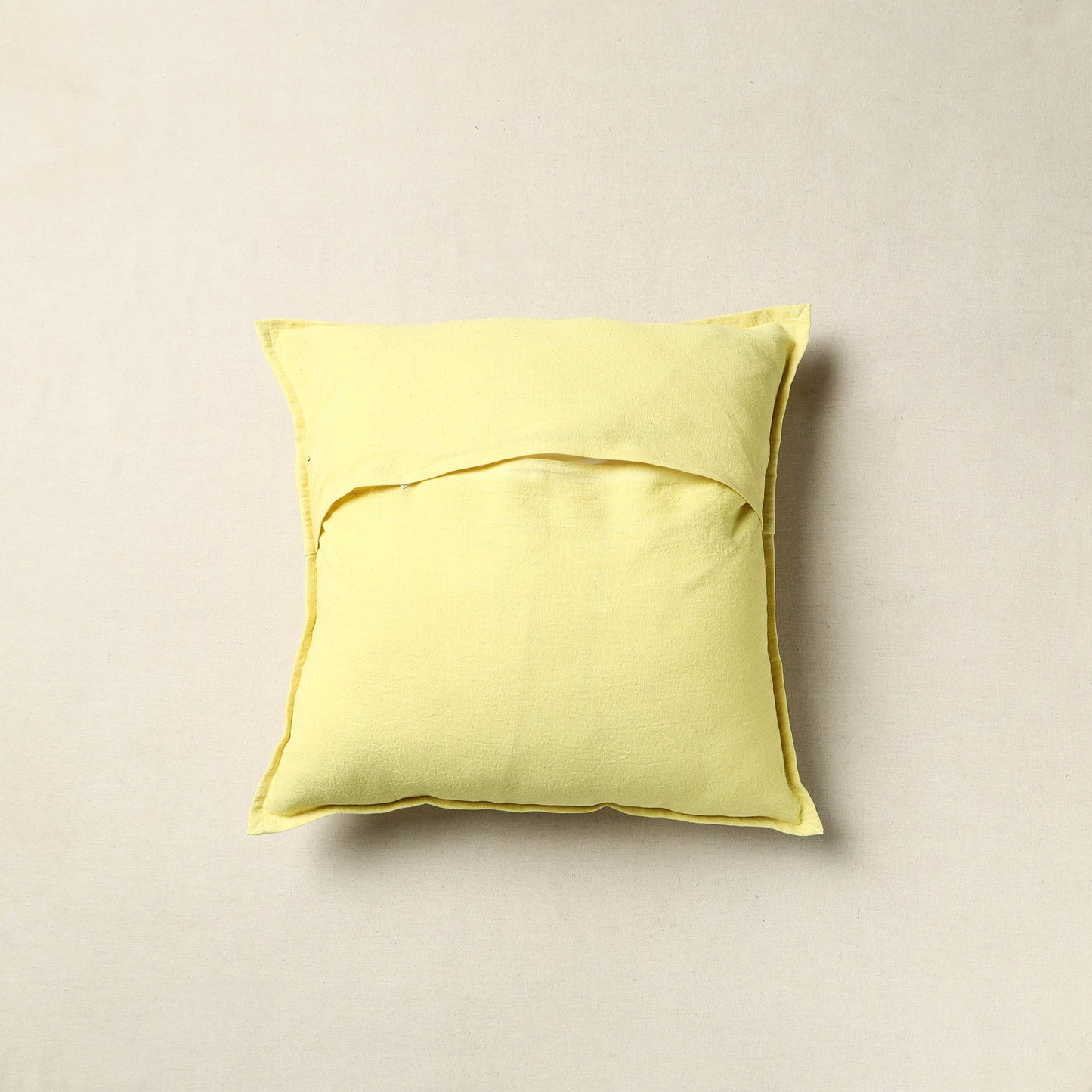 Yellow - Mirror Work Cotton Hand Embroidery Cushion Cover 03