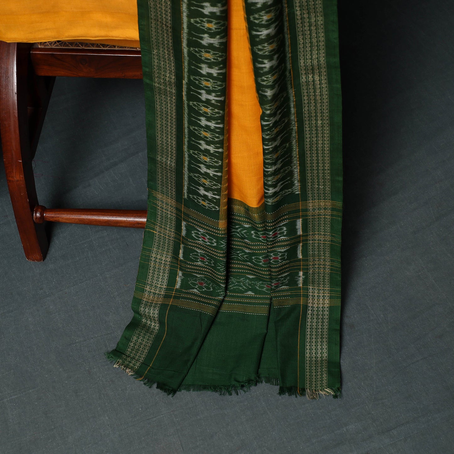 Sambalpuri Ikat Handloom Cotton 3pc Unstitched Dress Material Suit Set 10