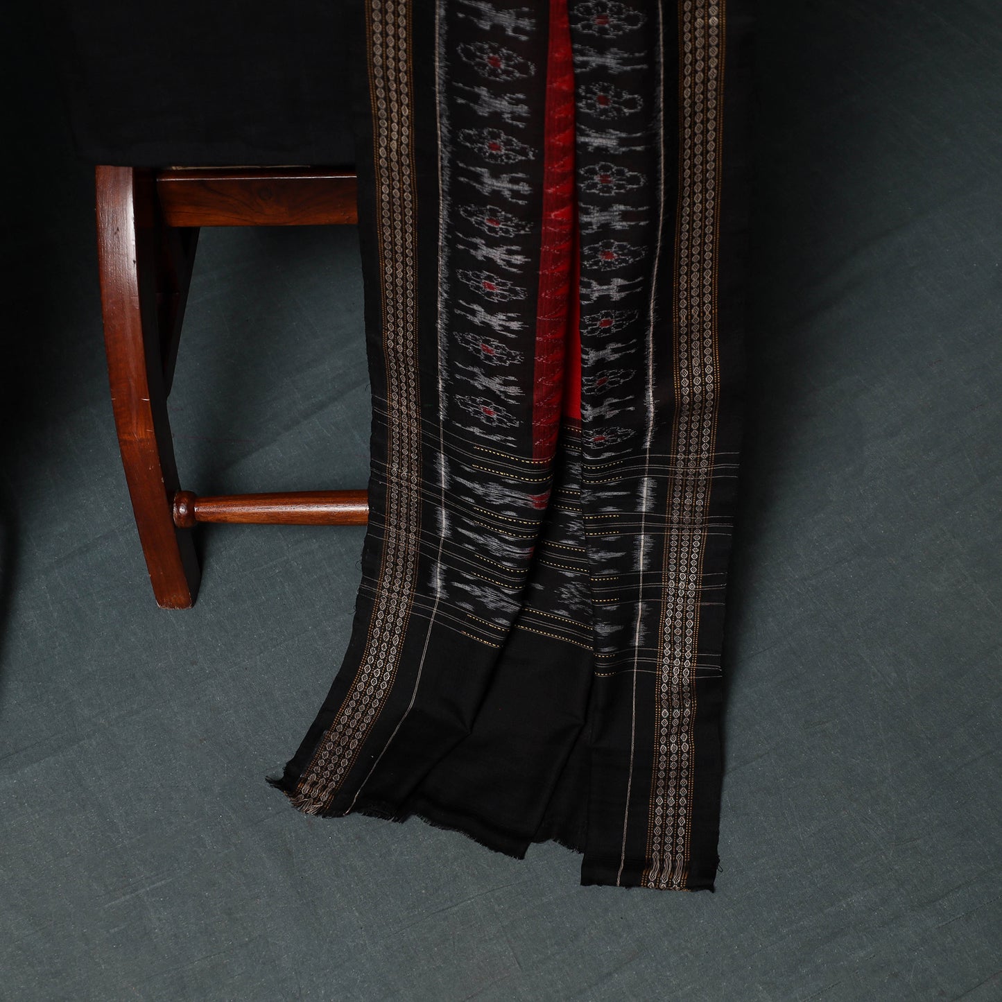 Sambalpuri Ikat Handloom Cotton 3pc Unstitched Dress Material Suit Set 11