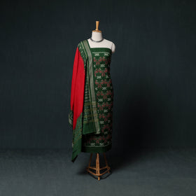 Sambalpuri Ikat Handloom Cotton 3pc Unstitched Dress Material Suit Set 12