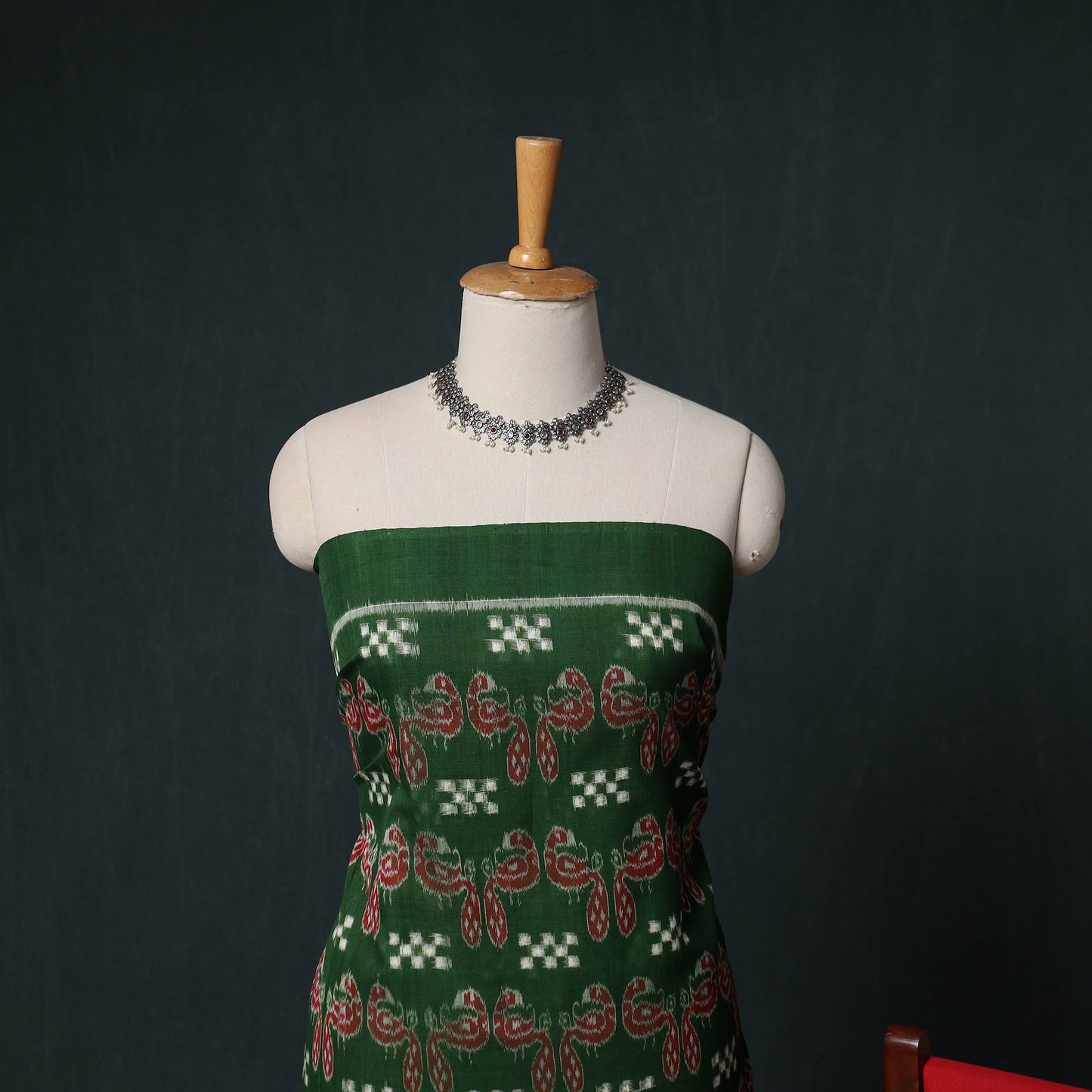 Sambalpuri Ikat Handloom Cotton 3pc Unstitched Dress Material Suit Set 12