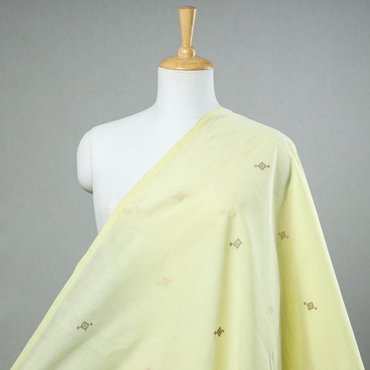 Yellow - Srikakulam Jamdani Buti Pure Handloom Cotton Fabric