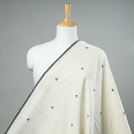 White - Godavari Jamdani Buta Pure Handloom Cotton Fabric