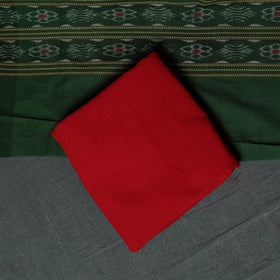 Sambalpuri Ikat Handloom Cotton 3pc Unstitched Dress Material Suit Set 12