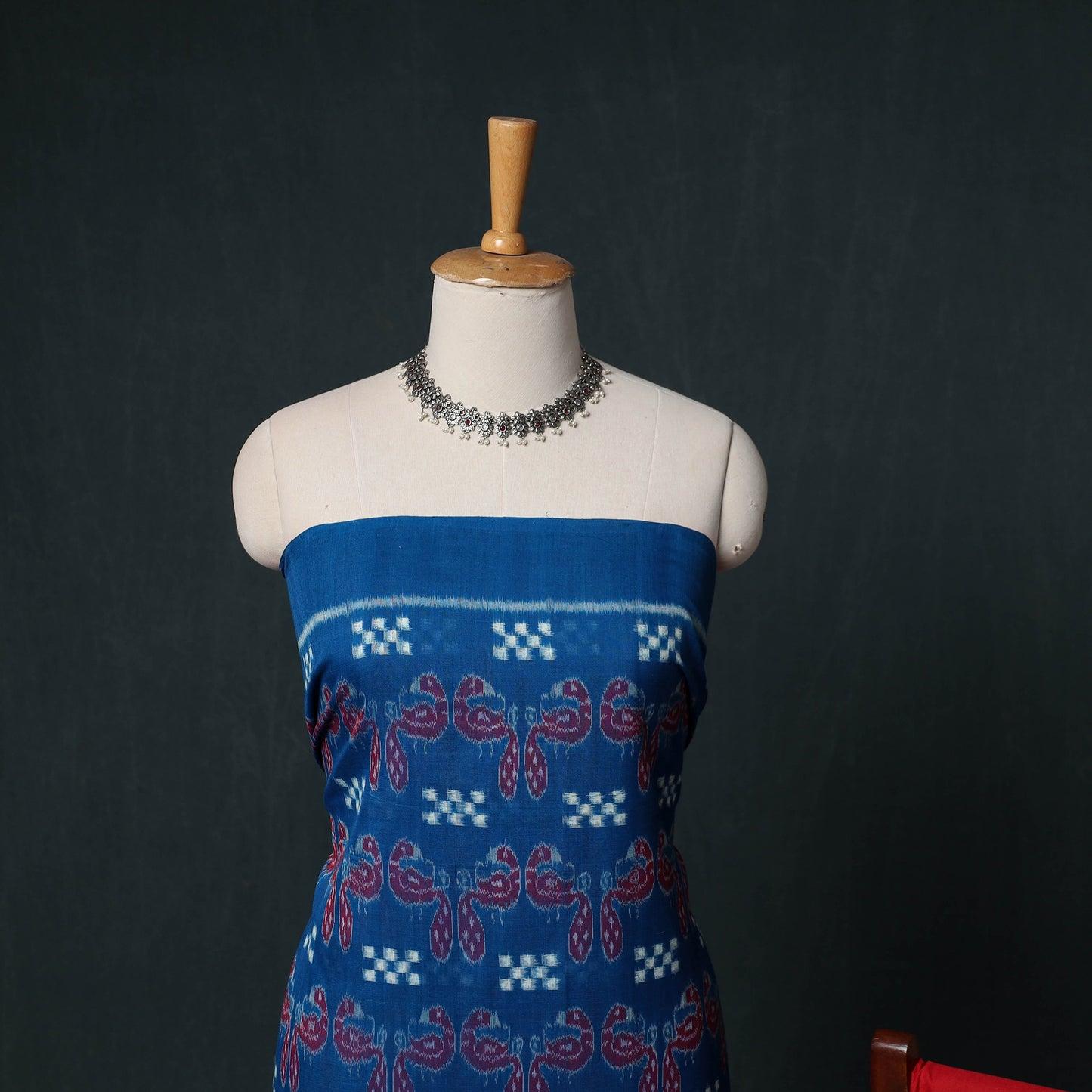 Sambalpuri Ikat Handloom Cotton 3pc Unstitched Dress Material Suit Set 13