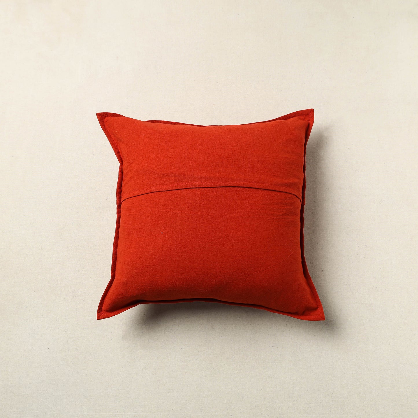 Red - Mirror Work Cotton Hand Embroidery Cushion Cover 06