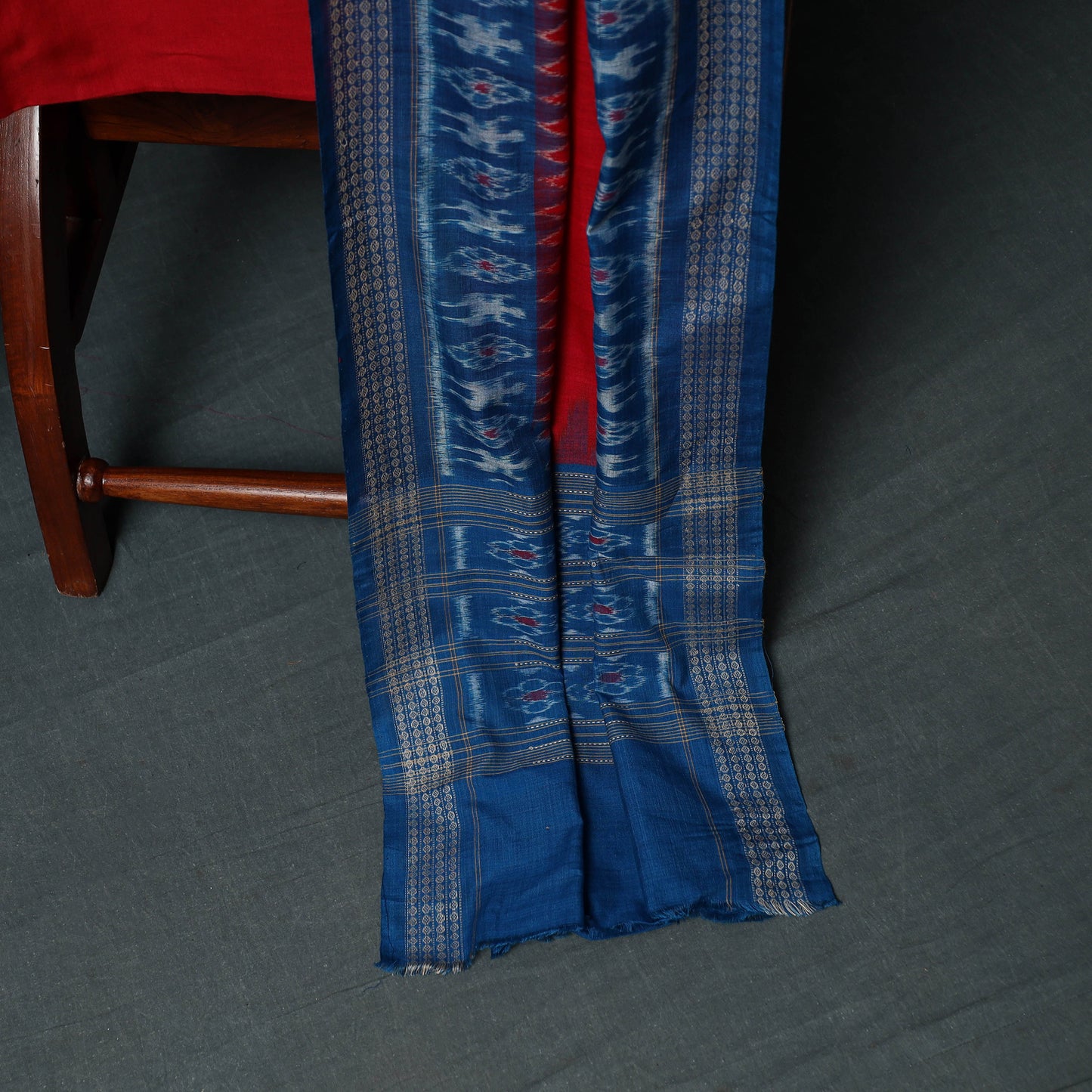 Sambalpuri Ikat Handloom Cotton 3pc Unstitched Dress Material Suit Set 13