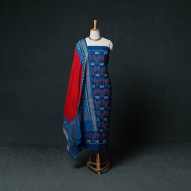 Sambalpuri Ikat Handloom Cotton 3pc Unstitched Dress Material Suit Set 13