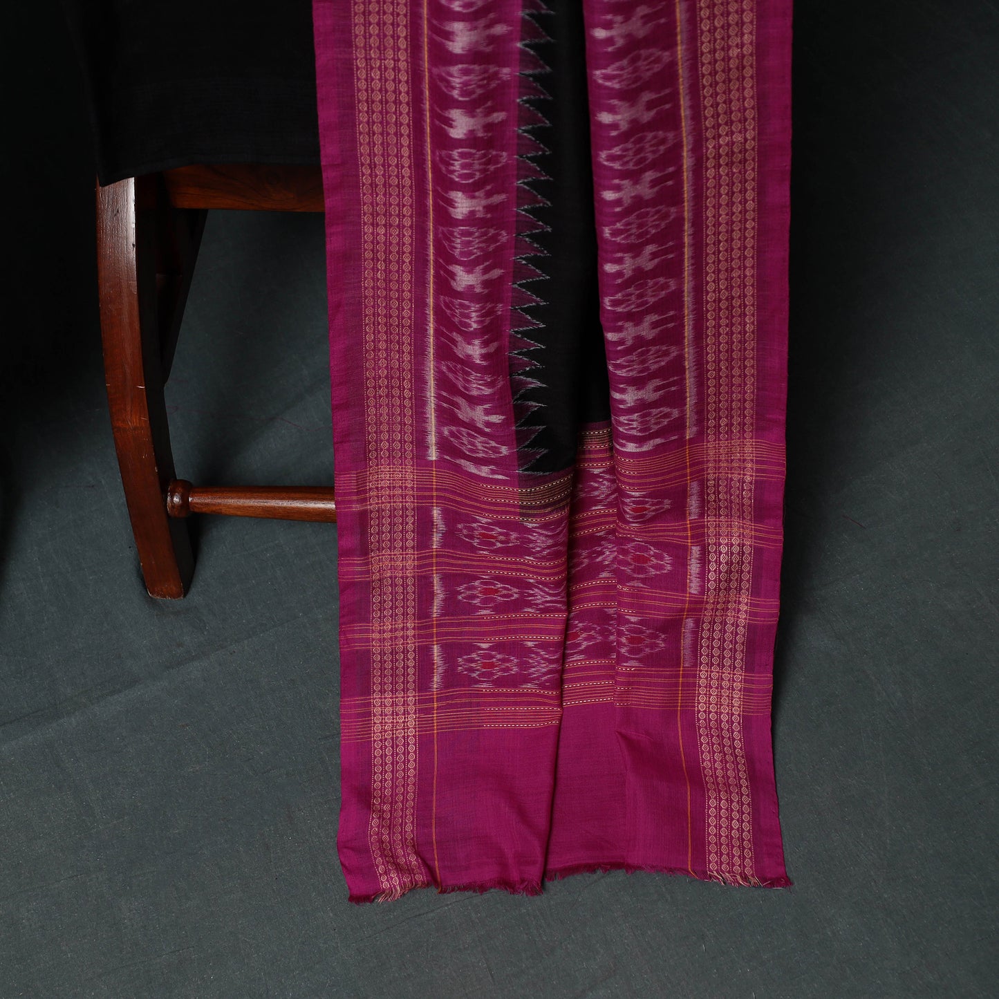 Sambalpuri Ikat Handloom Cotton 3pc Unstitched Dress Material Suit Set 14