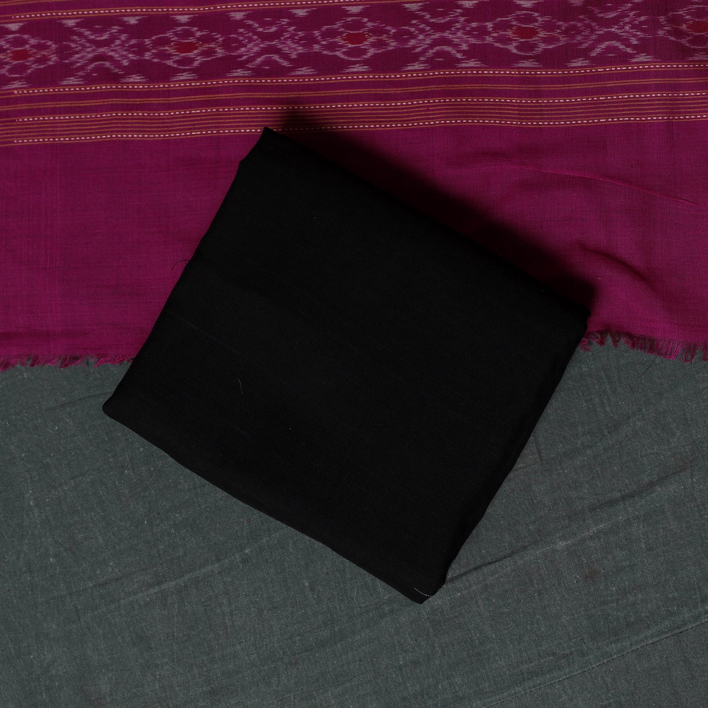 Sambalpuri Ikat Handloom Cotton 3pc Unstitched Dress Material Suit Set 14