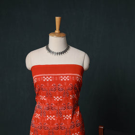 Sambalpuri Ikat Handloom Cotton 3pc Unstitched Dress Material Suit Set 16