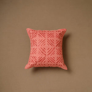 Pink - Barmer Applique Cutwork Cushion Cover (16 x 16 in) 22