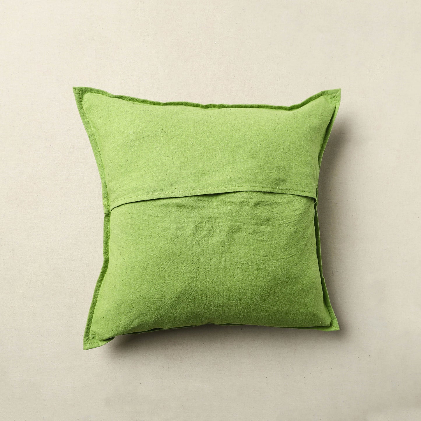 Green - Mirror Work Cotton Hand Embroidery Cushion Cover 16