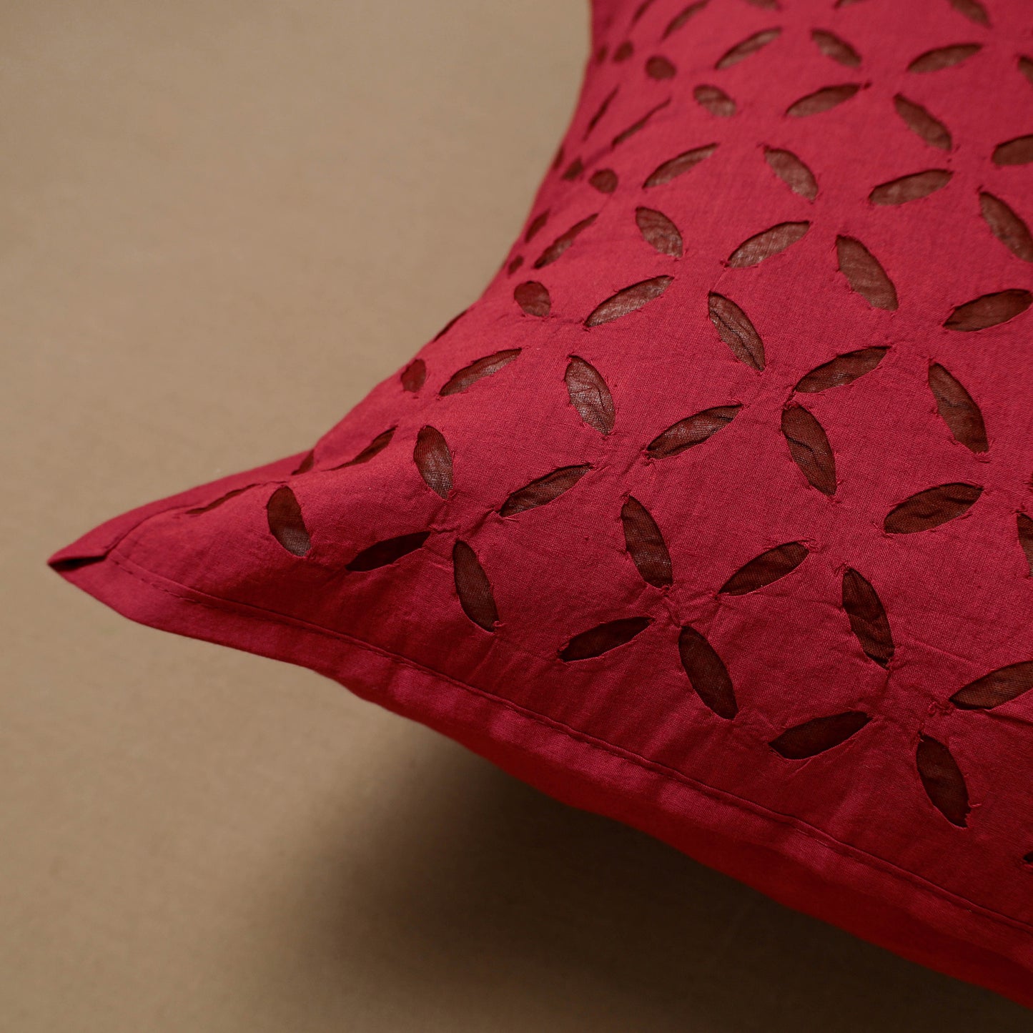 Barmer Applique Cutwork Cushion Cover (16 x 16 in) 17
