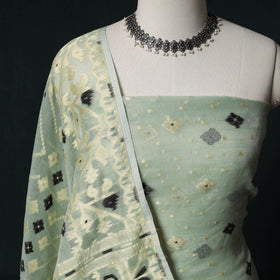 Phulia Jamdani Silk Cotton 2pc Unstitched Dress Material Kurta Set 02