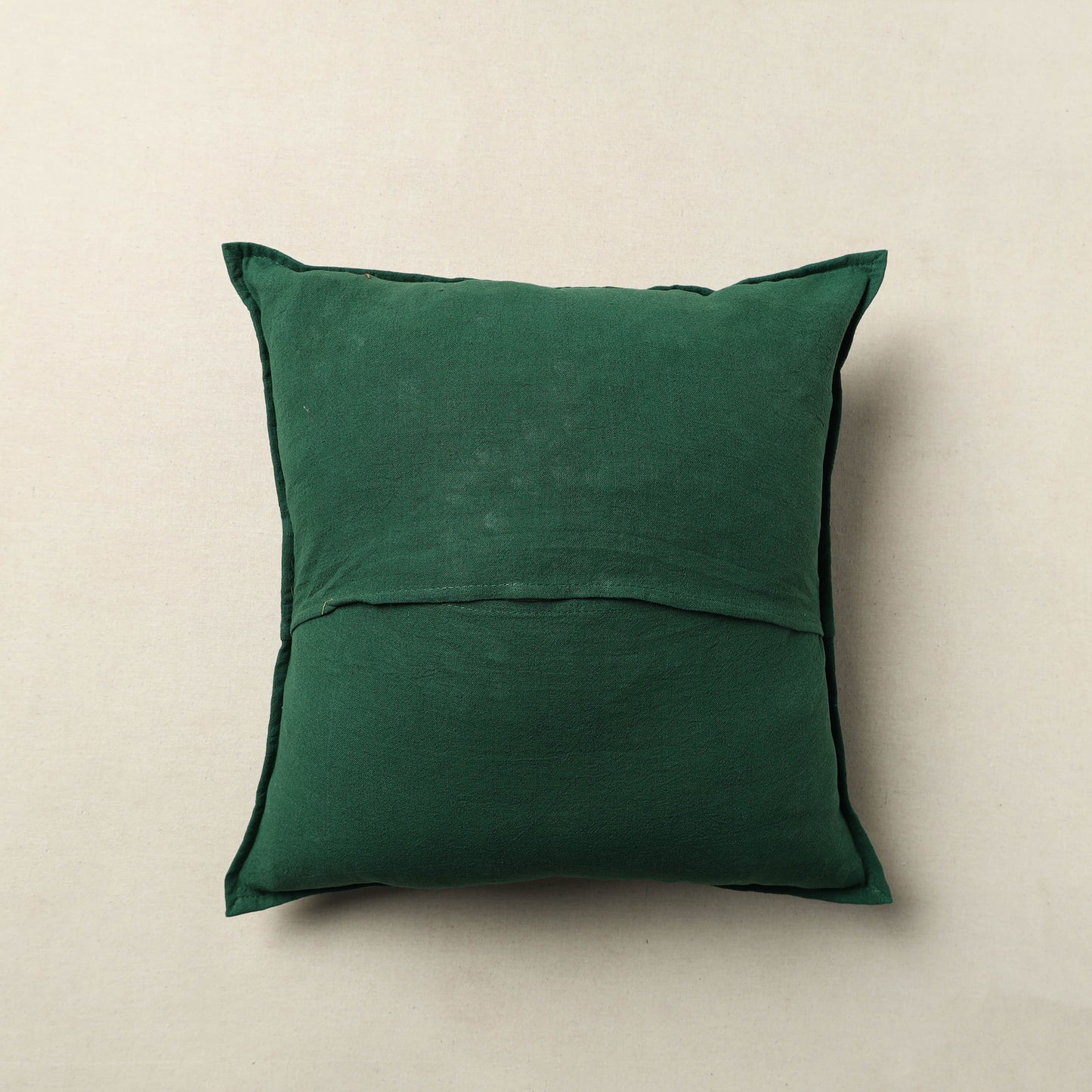 Green - Mirror Work Cotton Hand Embroidery Cushion Cover 22