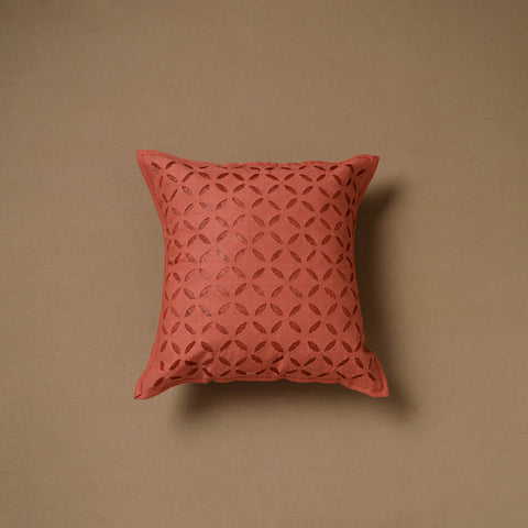 Orange - Barmer Applique Cutwork Cushion Cover (16 x 16 in) 10