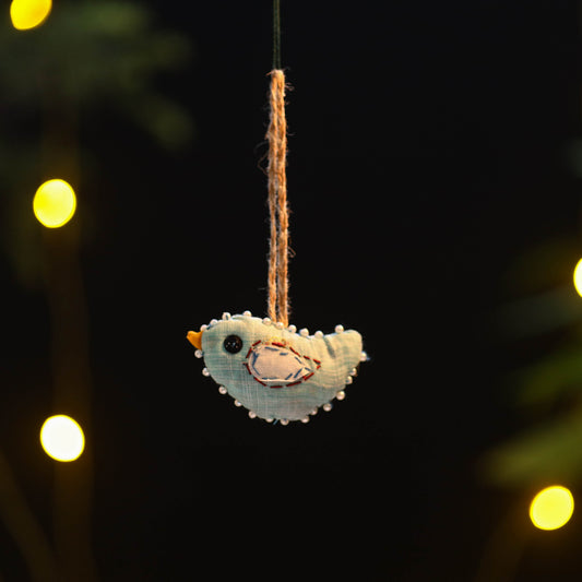 Bird - Upcycled Thread & Beadwork X-Mas Decor Hanging 11