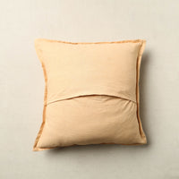 Beige - Mirror Work Cotton Hand Embroidery Cushion Cover 29