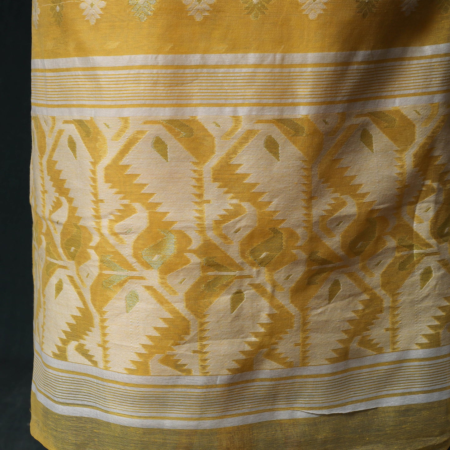Phulia Jamdani Silk Cotton 2pc Unstitched Dress Material Kurta Set 10