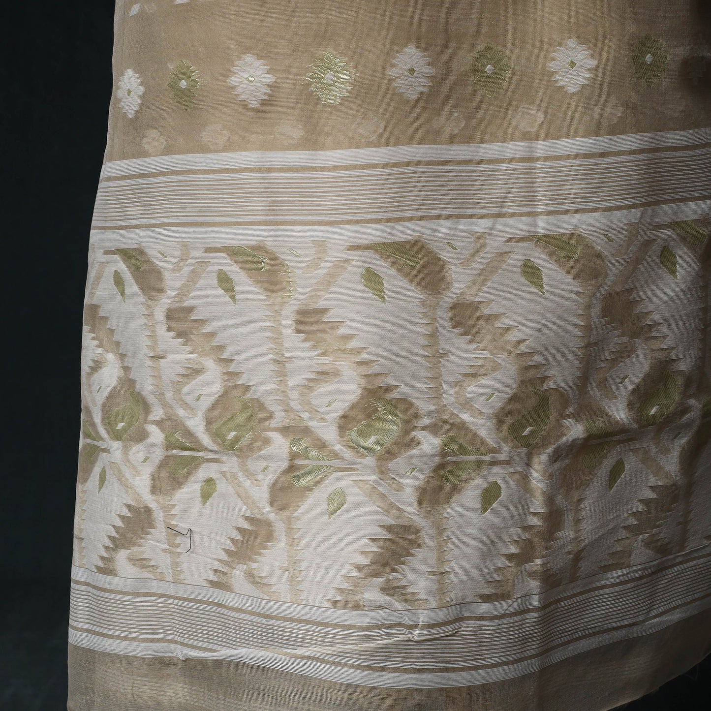 Phulia Jamdani Silk Cotton 2pc Unstitched Dress Material Kurta Set 13
