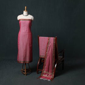 Dharwad Checks Mercerised Cotton 3pc Unstitched Dress Material Suit Set 02