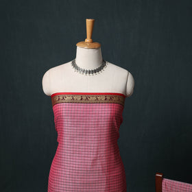 Dharwad Checks Mercerised Cotton 3pc Unstitched Dress Material Suit Set 02