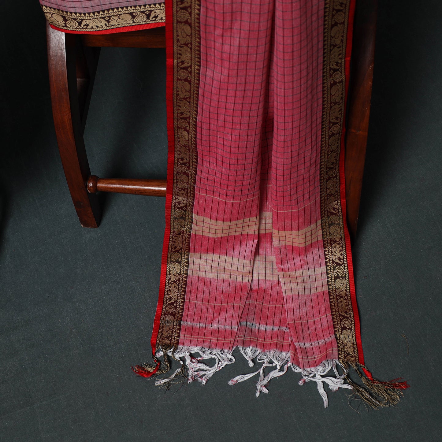 Dharwad Checks Mercerised Cotton 3pc Unstitched Dress Material Suit Set 02
